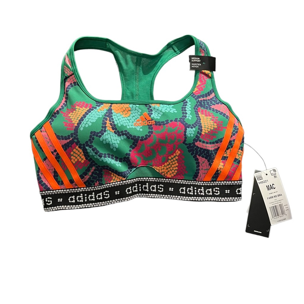 Adidas x farm rio medium support sports bra